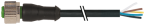 Konektor M12 zeński prosty z wolnym ońcem przewodów 