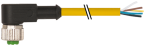 Konektor M12 męski, kątowe z wolnym końcem przewodów 