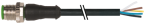Konektor M12 męski , prosty , z wolnym końcem przewodów 
