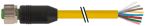 Konektor M12 żeński prosty z wolnym końcem przewodów 