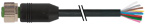 Konektor M12 żeńśki prosty z wolnym końcem przewodów 