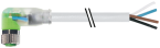 Konektor M8 żeński kątowy LED z wolnym końcem przewodów, 4- pinowy. 