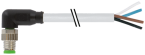 Konektor M8 męski, kątowy z wolnym końcem przewodów 
