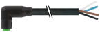 Konektor M8 żeński, kątowy, snap-in z wolnym koncem przewodów 