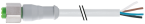 Konektor M12 żeński, prosty z wolnym końcem przewodów, V4A 
