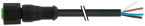 Konektor M12 Lite żeński, prosty z wolnym końcem przewodów 