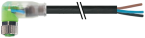 Konektor M8 żeński, kątowy z wolnym końcem przewodów 