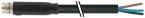 Konektor M8 męski, prosty, snap-in z wolnym końcem przewodów 