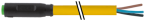 Konektor M8 żeński snap-in, prosty z wolnym końcem przewodów 