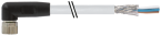 Konektor M8 żeński, kątowy z wolnym końcem przewodów 