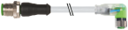 Konektor M12 męski, prosty - M8 żeński, kątowy LED 