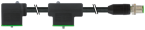 M12 male 0° / MSUD double valve plug form A 18mm 