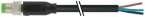 Konektor M8 męski, prosty z wolnym końcem przewodów 