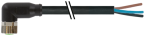 Konektor M8 żeński kątowy z wolnym końcem przewodu 