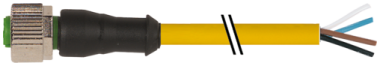 Konektor M12 żeński, prosty z wolnym końcem przewodów  7000-12221-0140500
