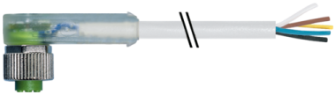 Konektor M12 żeński, kątowy z LED, z wolnym końcem przewodów  7000-12441-2351000
