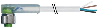 Konektor M12 męski, kątowe z LED z wolnym końcem przewodów  7000-12421-2240750
