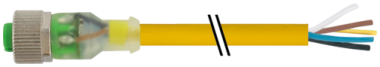 Konektor M12 żeński 0° 3xLED, z wolnym końcem przewodów  7000-12251-0351000