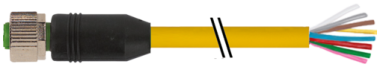 Konektor M12 żeński prosty z wolnym końcem przewodów  7000-17041-1142000