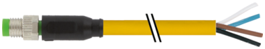 Konektor M8 męski, prosty z wolnym końcem przewodów  7000-08011-0210500