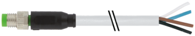 Konektor M8 męski, prosty z wolnym końcem przewodów  7000-08011-2310150