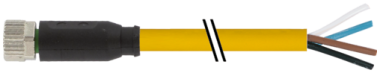 Konektor M8 żeński, prosty z wolnym końcem przewodów  7000-08061-0110300