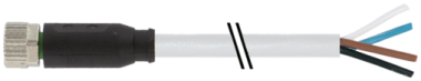 Konektor M8 żeński, prosty z wolnym końcem przewodów  7000-08061-2310500