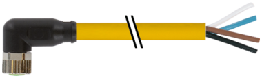 Konektor M8 żeński, kątowy z wolnym końcem przewodów  7000-08101-0110300