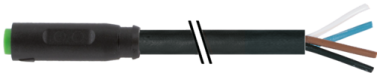 Konektor M8 żeński snap-in prosty z wolnym końcem przewodów  7000-08221-6310500