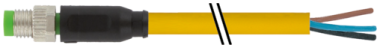 Konektor M8 męski, prosty z wolnym końcem przewodów  7000-08001-0100150