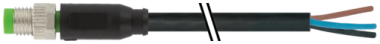 Konektor M8 męski, prosty z wolnym końcem przewodów  7000-08001-6100750