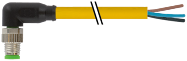 Konektor M8 męski, kątowy z wolnym końcem przewodów  7000-08021-0100030