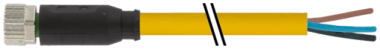 Konektor M8 żeński, prosty z wolnym końcem przewodów  7000-08041-0300150