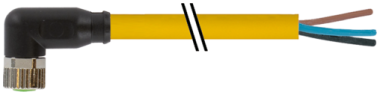 Konektor M8 żeński, kątowy z wolnym końcem przewodów  7000-08081-0100300
