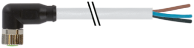 Konektor M8 żeński, kątowy z wolnym końcem przewodów  7000-08081-2100500
