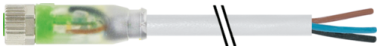 Konektor M8 żeński, prosty z LED, z wolnym końcem przewodów  7000-08111-2302000