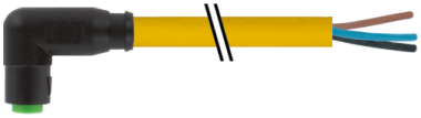 Konektor M8 zeński, kątowy, snap-in z wolnym końcem przewodów  7000-08241-0500300