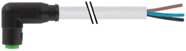 Konektor M8 zeński, kątowy snap-in z wolnym końcem przewodów  7000-08241-2300150