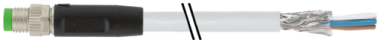 Konektor M8 męski prosty, z wolnym końcem przewodów, ekranowany  7000-08711-2011000