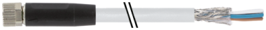 Konektor M8 żeński, prosty z wolnym końcem przewodów  7000-08741-2000300