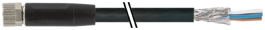 Konektor M8 żeński, prosty z wolnym końcem przewodów  7000-08761-6410300