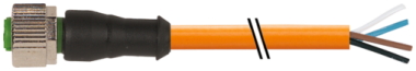Konektor M12 żeński, prosty z wolnym końcem przewodów  7000-12221-8461000