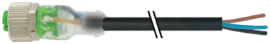 Konektor M12 męski, prosty z LED, z wolnym końcem przewodów  7000-12261-6230750