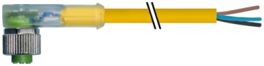 Konektor M12 żeński, kątowy, z LED z wolnym końcem przewodów  7000-12381-0330500