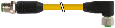 Konektor M12 męski, prosty - M12 zeński, kątowy  7700-40121-1500060