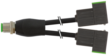 Konektor-trójnik M12 męski - 2x zaworowy MSUD typ C 8mm S  7000-42435-6160100