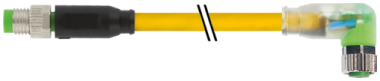 Konektor M8 męski, prosty - M8 żeński, kątowy z LED  7000-88041-0300500