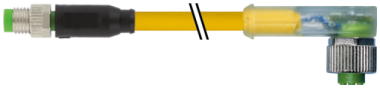 Konektor M8 męski prosty - M12 żeński, katowy z LED  7000-88281-0300100