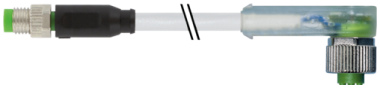 Konektor M8 męski, prosty - M12 męski, kątowe z LED  7000-88281-2200300