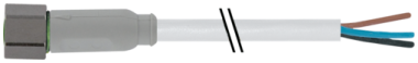 Konektor M8 żeński, prosty z wolnym końcem przewodów  7014-08041-2100300